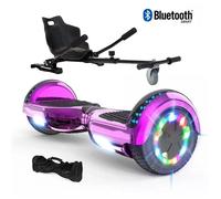 Hoverboard 6,5"" Rose chromé+Hoverkart noir, moteur 200W, Batterie 36V/3.6Ah,Autonomie de 10km, Éclairage LED + Bluetooth