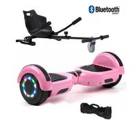 Hoverboard 6,5"" rose+Hoverkart noir, moteur 200W, Batterie 36V/3.6Ah,Autonomie de 10km, Éclairage LED + Bluetooth