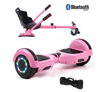 Hoverboard 6,5"" rose+Hoverkart rose, moteur 200W, Batterie 36V/3.6Ah,Autonomie de 10km, Éclairage LED + Bluetooth