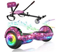 Hoverboard 6,5"" Violet avec Hoverkart, Batterie 18V/2.6Ah, Vitesse Max 8km/h, Éclairage LED, Bluetooth, Facile à contrôler