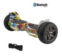 Hoverboard 8,5"", moteur 250W, Batterie 36V/4.4Ah,Autonomie de 12km, Éclairage LED + Bluetooth,Couleur Hiphop
