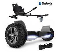 Hoverboard 8,5"" Noir+Hoverkart noir, moteur 250W, Batterie 36V/4.4Ah,Autonomie de 12km, Éclairage LED + Bluetooth