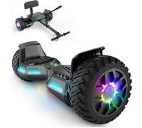 Hoverboard 8.5 Pouces, 12km/h, moteur 160W, + Kart , Bluetooth, et lumières LED, pour enfants, Gris