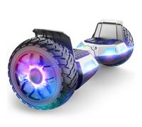 Hoverboard avec fixation de siège, 16,5 cm, auto-équilibrage avec haut-parleur Bluetooth et lumières LED pour enfants filles garçons (y compris Go Kart)