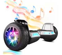 hoverboard- 8.5''Tout Terrain ,Cadeau idéal -Batterie 5.2AH,Bluetooth+Lumière LED, Autonomie 10-15km,vitesse maximale 10KM/H-Argent