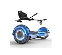 Hoverboard Bleu chromé 6.5 Pouces Bluetooth LED + Karting Ajustable Cadeau super