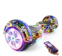 Hoverboard Enfant 6-12 Ans 6,5"" Bluetooth LED - Auto-Équilibrage - Cadeau Idéal - 70 kg Max - Design Graffiti