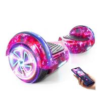 Hoverboard Enfant 6-12 Ans 6,5"" Bluetooth LED - Auto-Équilibrage - Cadeau Idéal - 70 kg Max - Tout Terrain - Galaxie Violette