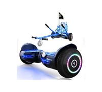 Hoverboard Gyropode Pneus 6.5" Bleu avec Hoverkart - Auto-équilibré, Pédales LED Clignotantes, Bluetooth, Application, pour Enfants
