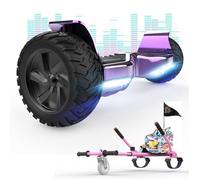 Hoverboard RCB 8.5 Pouces Scooter électrique Tout Terrain Gyropode Hummer Bluetooth LED + Hoverkart Karting Réglable Violet&Rose