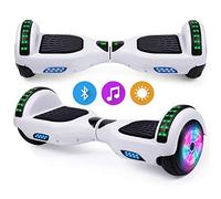 Hoverboard, Self Balancing Scooters 6,5 pouces Hoverboard Hover Scooter Board avec musique Bluetooth, lumières LED et moteur puissant pour enfants et adolescents