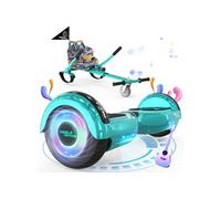 Hoverboard Vert + Kart Vert pour Enfants, 2 roues de 6,5 pouces Haut-parleur Bluetooth, Gokart Gyropode Lumières LED