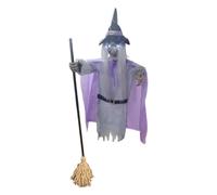 Hovering Witch Prop, Halloween Flying Witch, Home Seasonal Decor, Sound and Touch Sensor Animated Festive Decoration Props for Patio Garden Activities Gathering Party Outdoor Festival