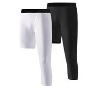Hovershoes 2 Pcs Garçons Pantalons de Compression Leggings Enfants Jeunes Athletic Base Layer sous Shorts Équipement pour Courir, Collants Une Jambe pour Basketball Soccer
