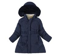 Hovershoes Manteau d'hiver pour Filles Doudoune à Capuche Doublée en Polaire Parka Ceinture Coupe Ajustée Chaud Coupe-Vent pour Activités Intérieures Et Extérieures pour 6 à 12 Ans