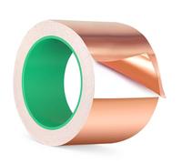 HOVIBU 20m x 70mm Feuille de Cuivre Bande Ruban, EMI Blindage Ruban Adhésif, Ruban Anti-limaces, Conducteur à Double Face, pour la Mise à la Terre, la Soudure et la Protection Contre les Limaces etc