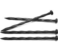 Hovico Lot de 50 piquets d'ancrage en spirale en plastique noir de 20,3 cm pour bordure de paysage, bordure de pavé, barrière contre les mauvaises herbes, gazon artificiel, décorations de cour, cordes