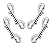 Hovome - Lot de 4 mousquetons à double extrémité plaqués nickel de 8,9 cm