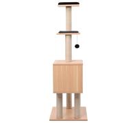 Hovothy Arbre à chat - Arbre à chat - Colonnes à plusieurs niveaux - Enroulé en sisal naturel - Tour pour chat - Pour griffer, grimper, s'asseoir, se cacher et se reposer - Noir - 48 x 40 x 123 cm