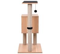 Hovothy Arbre à chat - Arbre à chat - Colonnes à plusieurs niveaux - Enroulé en sisal naturel - Tour pour chat - Pour griffer, grimper, s'asseoir, se cacher et se reposer - Noir - 48 x 40 x 82 cm