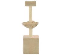 Hovothy Arbre à chat - Arbre à chat - Colonnes enveloppées de sisal naturel - Tour pour chat - Pour griffer, grimper, s'asseoir, se cacher et se reposer - Beige - 30 x 30 x 105 cm