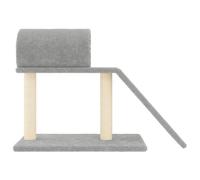 Hovothy Arbre à chat - Colonnes avec sisal naturel enveloppé - Meuble pour chat - Tour pour chat à plusieurs niveaux - Pour griffer, grimper, s'asseoir, se cacher et se reposer - Gris clair - 81 x 35
