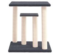 Hovothy Arbre à chat - Colonnes avec sisal naturel enveloppé - Meuble pour chat - Tour pour chat à plusieurs niveaux - Pour griffer, grimper, s'asseoir, se cacher et se reposer - Gris foncé - 47,5 x