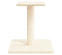 Hovothy Arbre à chat - Colonnes avec sisal naturel - Tour à chat à plusieurs niveaux - Pour griffer, grimper, s'asseoir, se cacher et se reposer - Crème - 34,5 x 34,5 x 38 cm