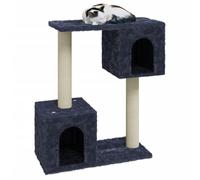 Hovothy Arbre à chat - Colonnes avec sisal naturel - Tour pour chat à plusieurs niveaux - Pour griffer, grimper, s'asseoir, se cacher et se reposer - Gris foncé - 55 x 22 x 60 cm