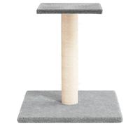 Hovothy Arbre à chat - Colonnes enveloppées de sisal naturel - Tour pour chat à plusieurs niveaux - Pour griffer, grimper, s'asseoir, se cacher et se reposer - Gris clair - 34,5 x 34,5 x 38 cm