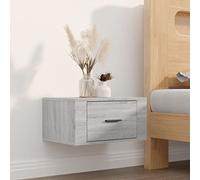 Hovothy Table de Chevet 50x36x25cm Sonoma Gris Bois D'ingénierie Meuble de Rangement Chambre Chevet Suspendu Table D'appoint Bout de Canapé Tables Basse Industrielle Caisson Tiroir