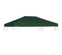 Hovothy Toit de Rechange pour Tonnelle 310 g/m² 4x3 m Vert Polyester Protection Contre Soleil Pluie Légère Toile Supérieure de Belvédère Jardin avec Revêtement de PVC Résistant à l'eau