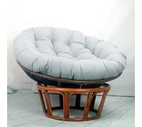 Hovoto Coussin Rond Épais pour Fauteuil Papasan - Confortable et Doux - Idéal pour Jardin, Pivotant, Panier, Balcon - Gris, 130 x 130 cm
