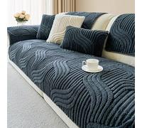 Hovoto Housse de canapé 1, 2, 3, 4 places - En forme de L - Antidérapante - Gris foncé A - 70 x 210 cm