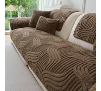 Hovoto Housse de canapé 1, 2, 3, 4 places, en forme de L, antidérapante, marron foncé A, 110 x 210 cm