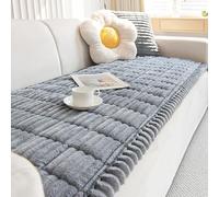 Hovoto Housse de canapé 1/2/3/4 places, en forme de L, couverture de canapé pour canapé d'angle, protection de canapé antidérapante, universelle, gris clair, 90 x 180 cm