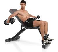 Hovoya Banc de Musculation Réglable, Banc Musculation Pliable, Plat, Incliné et Décliné, pour la Gymnastique à Domicile, le Développé Couché, les Abdominaux, Entraînement Complet