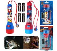 HOVUK 2 lampes de poche LED pour enfants en plastique de 16 cm, grandes lampes avec une portée lumineuse de 3,5 m, lampe de nuit lumineuse pour enfants, jouet de camping, cadeaux pour 3 ans et plus