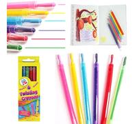HOVUK 6 crayons twistables pour enfants - crayons de coloriage géants de 21 cm pour les pochettes surprises, cadeaux de Pâques et loisirs créatifs - pas besoin d’affûtage, cire non toxique, idéal pour