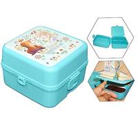 HOVUK Boîte à déjeuner La Reine des Neiges avec 3 compartiments 14 cm, récipient alimentaire micro-ondes et lave-vaisselle, sans danger, boîte à sandwich étanche pour enfants de 3 ans et plus