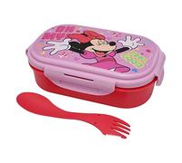 HOVUK Boîte à Lunch Minnie Mouse 20 cm avec Spork, Passe au Micro-ondes sans Couvercle, Récipient Alimentaire Rectangulaire pour Voyage et Rentrée Scolaire, Cadeau pour Enfants 3+