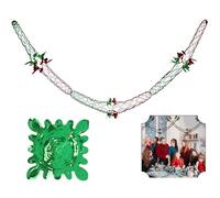 HOVUK® Décoration de Noël à Suspendre au Plafond et au Mur, Guirlande en Papier Argenté, Cloche, Boule, Décoration Flocon de Neige (Vert/Rouge, Guirlande de 15 cm x 2,7 m)