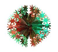 HOVUK® Décoration de Noël à suspendre au plafond ou au mur, guirlande en feuille d'aluminium, cloche, boule, décoration flocon de neige (Vert/Rouge, boule de 30 cm)