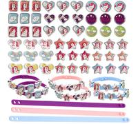 HOVUK Disney La Reine des Neiges Kit de fabrication de bracelets pour filles, 3 bracelets avec 18 breloques - Bracelets d'amitié pour Noël, anniversaire, cadeau de fête pour enfants de 3 ans et plus