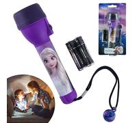 HOVUK Disney La Reine Des Neiges Lampe Torche LED 16 cm - Grande Lampe en Plastique Avec Cordon Attaché Réglable - Pour Camping, Voyage et Urgence
