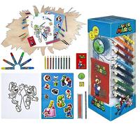 HOVUK Ensemble de coloriage Super Mario 35 pièces pour enfants | Tour de coloriage et d'écriture | Kit de peinture d'art et d'artisanat pour enfants, cadeaux pour garçons à partir de 3 ans