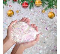 HOVUK® Flocons de neige artificiels de Noël Décoration de Noël Fausses paillettes de neige Décoration de Noël et bricolage pour hiver, mariage, anniversaire, fête du Nouvel An (100g de flocons de