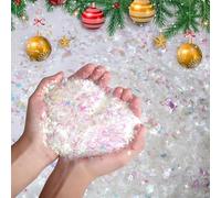 HOVUK® Flocons de neige artificiels de Noël Décoration de Noël Flocons de neige artificiels Décor de Noël et bricolages pour hiver, mariage, anniversaire, fête du Nouvel An (400g de flocons de neige)