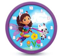 HOVUK Gabby's Dollhouse Horloge murale pour enfants 25 cm | Horloge d'apprentissage pour enfants | Horloge murale pour chambre d'enfant, décoration murale, salle de jeux, chambre d'enfant à partir de