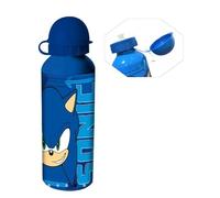 HOVUK Gourde de sport pour garçons Sonic Character - 21 cm - Bouteille d'eau réutilisable en aluminium bleu - 500 ml - Bouteille de voyage légère pour enfants à partir de 3 ans